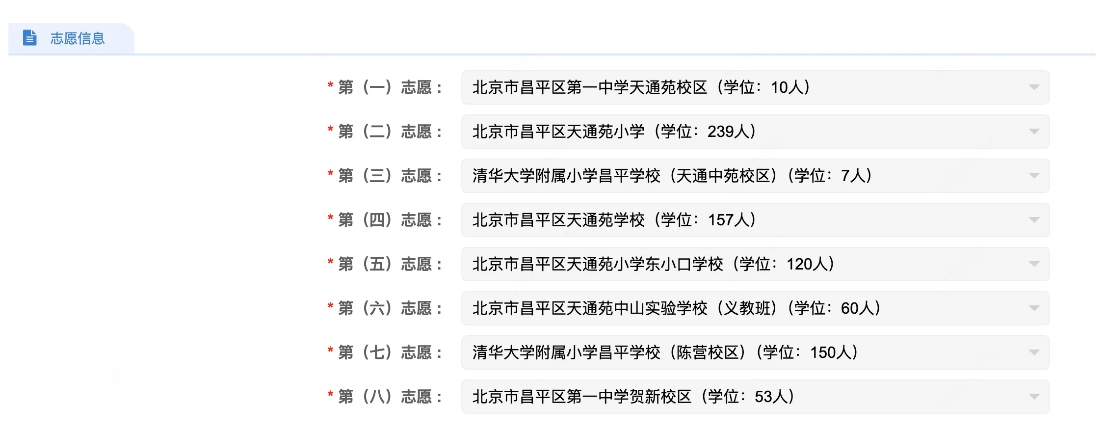 天通苑北二区，分到天通苑小学