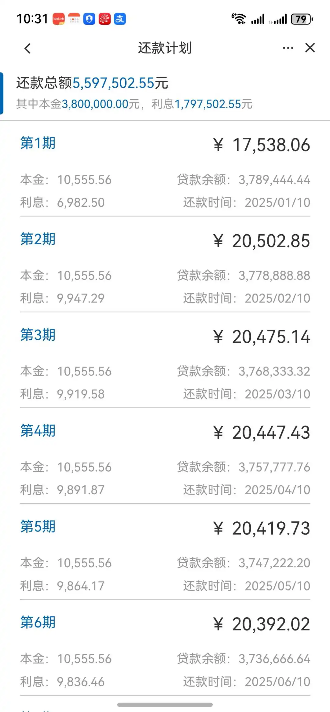 月供2W