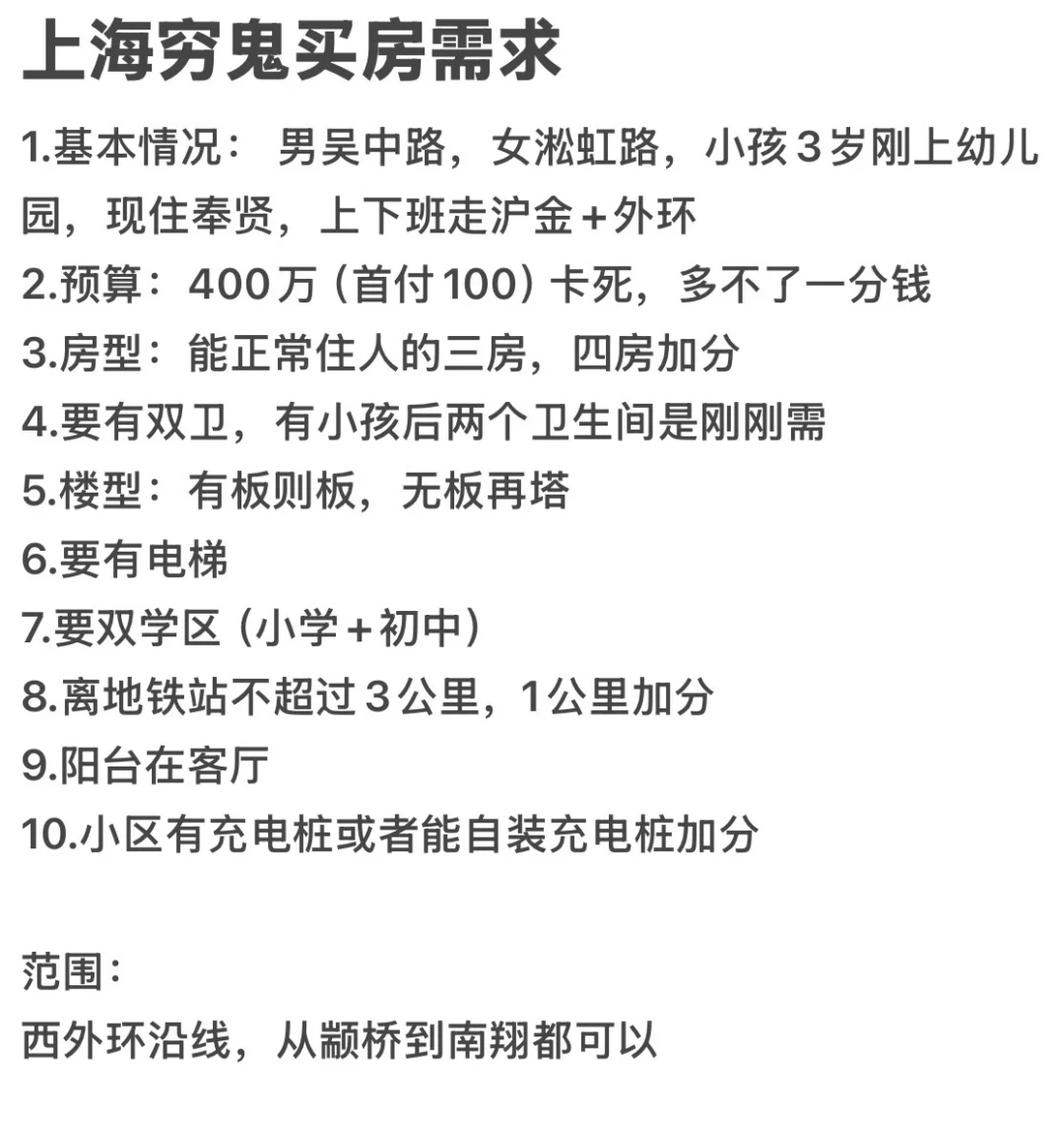 上海穷鬼买房需求