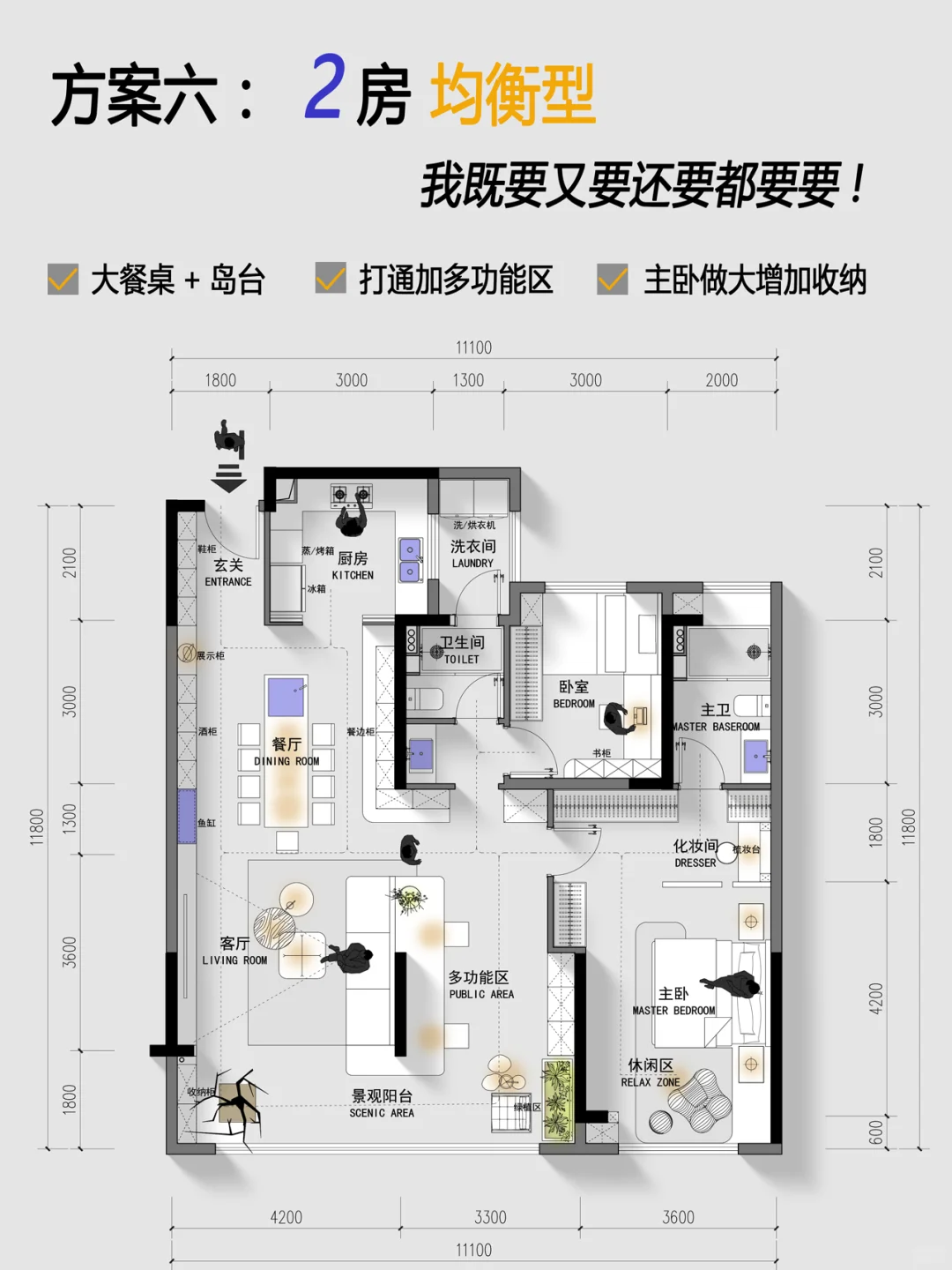 经典大3房6个优化方案，你喜欢哪一个？