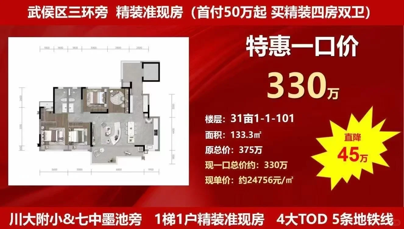捡漏王：武侯区精装准现房，学区房🏠🏠