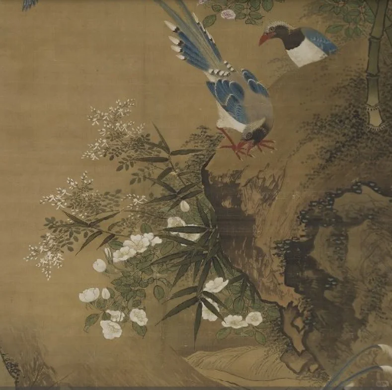 辽代存世画卷✨ 《辽萧瀜画花鸟轴》