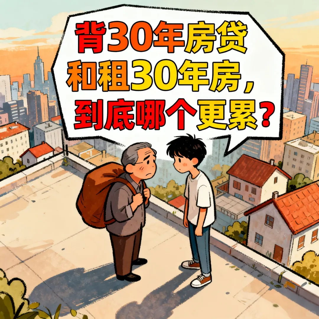 背三十年房贷和租房30年哪个更累？
