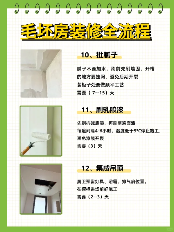 毛坯房装修全流程（傻瓜级）指南