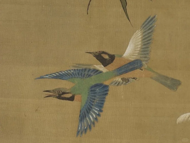 辽代存世画卷✨ 《辽萧瀜画花鸟轴》