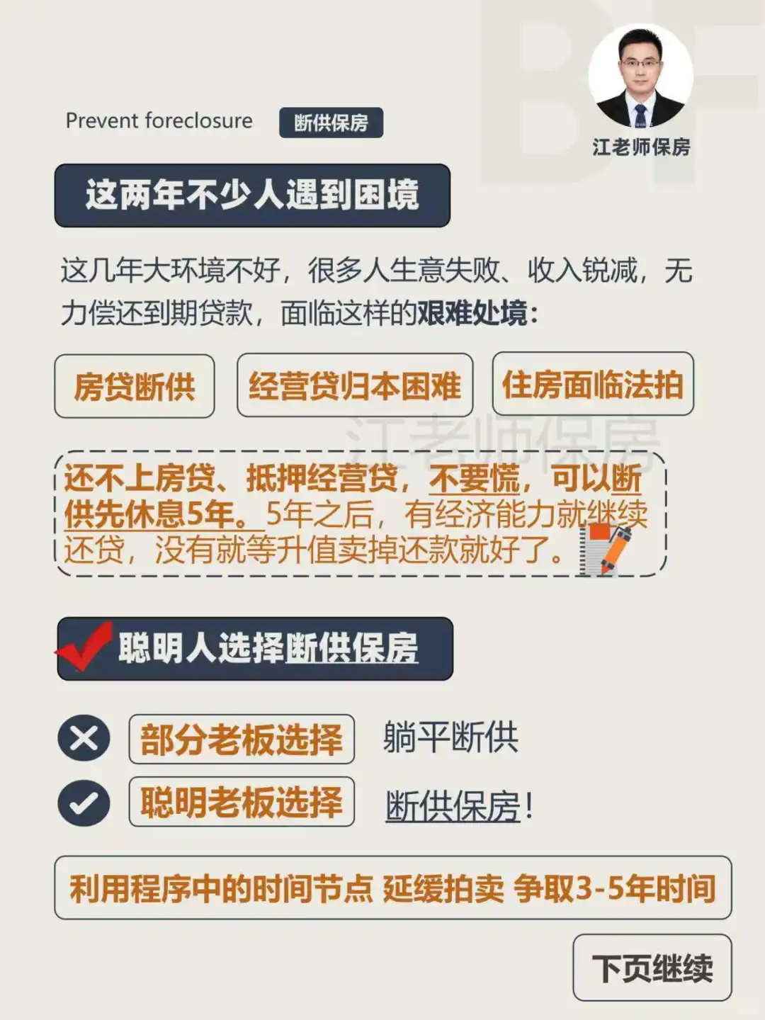 房贷断供还款难，做对这4步，可保5年不被拍
