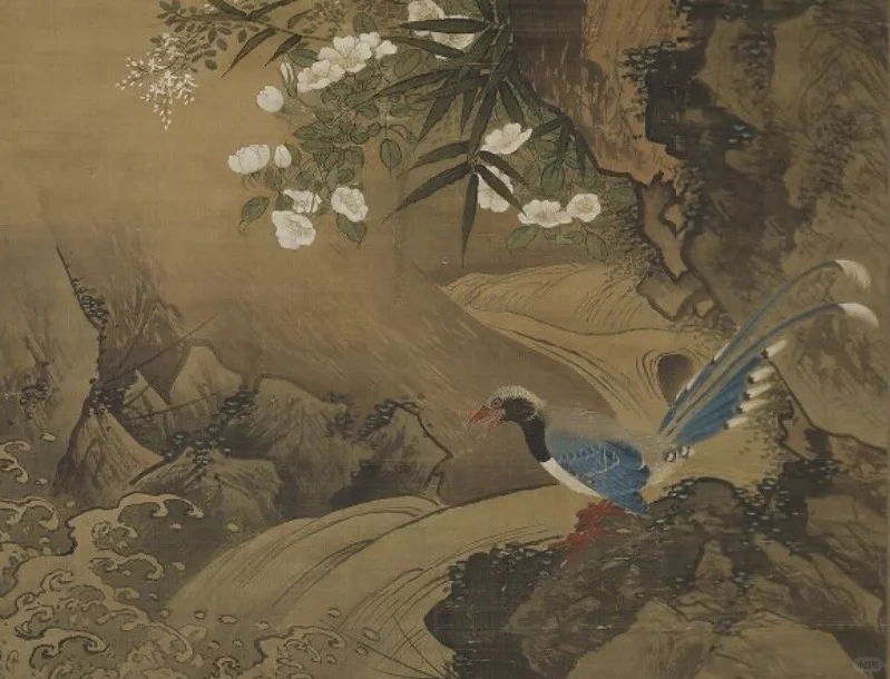 辽代存世画卷✨ 《辽萧瀜画花鸟轴》