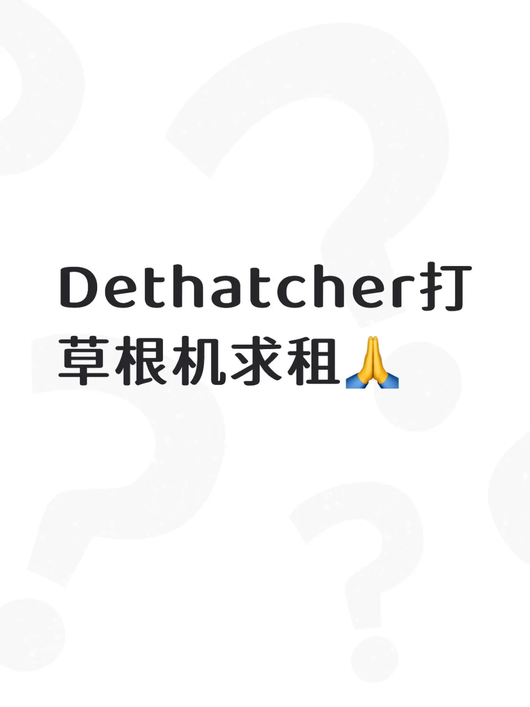 Dethatcher打草根机求租