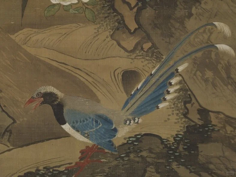 辽代存世画卷✨ 《辽萧瀜画花鸟轴》