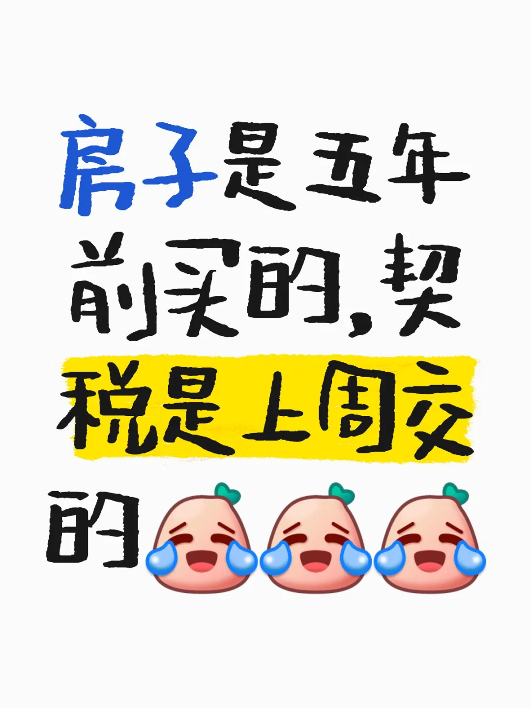 等了5年了，结果上周去交了契税