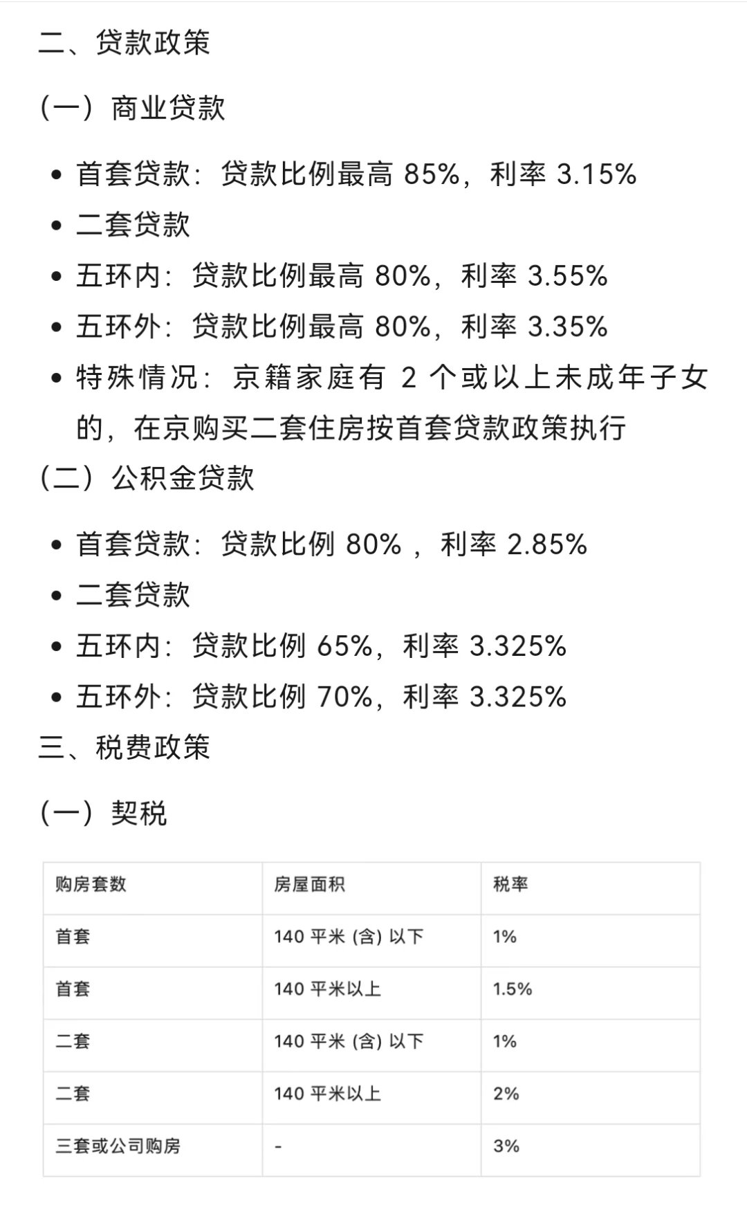 25年5月北京新购房资格政策要求和贷款政策