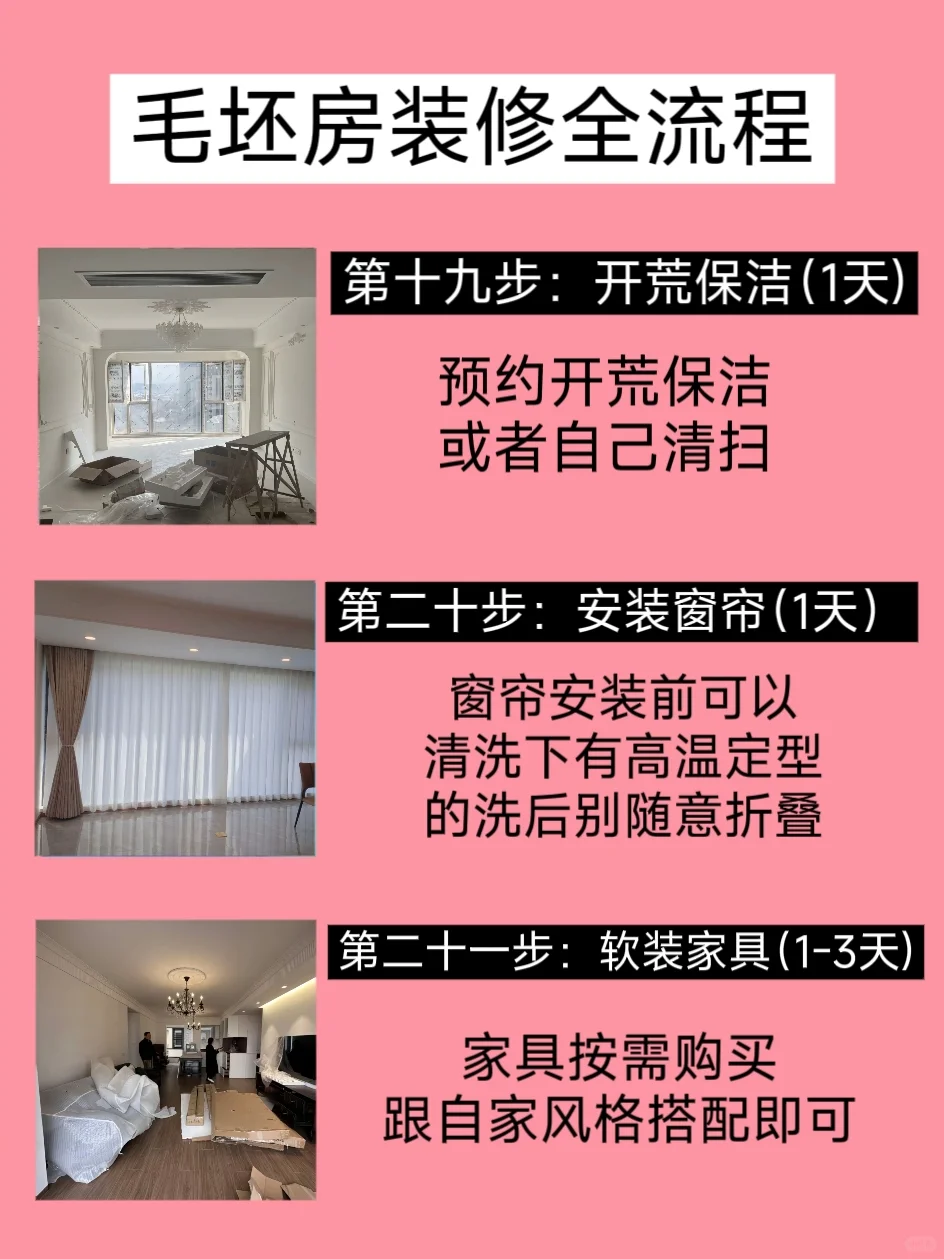 装修不耽误，⚠️毛坯房装修详细流程！!