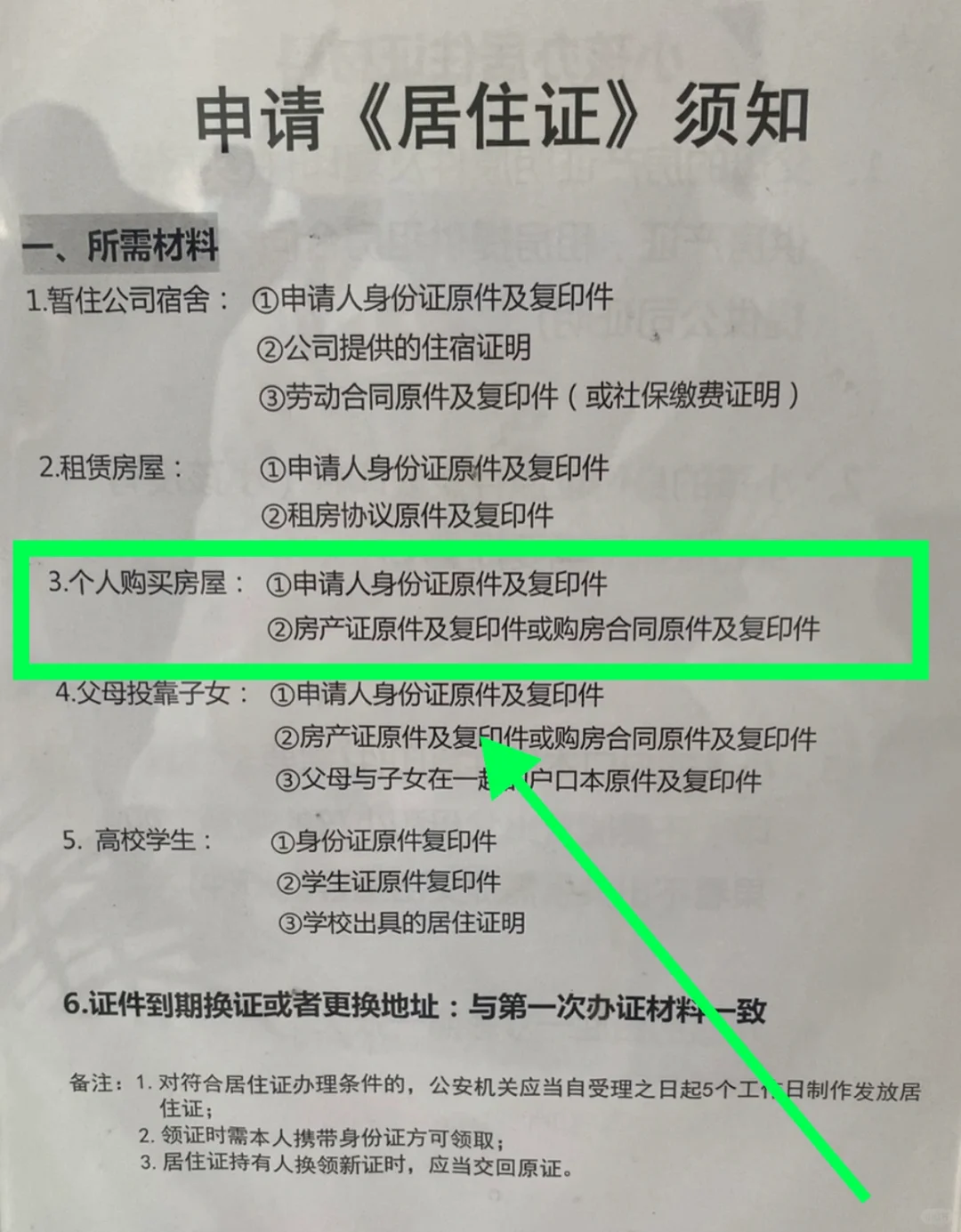 个人购买房屋办理居住证需要带什么资料