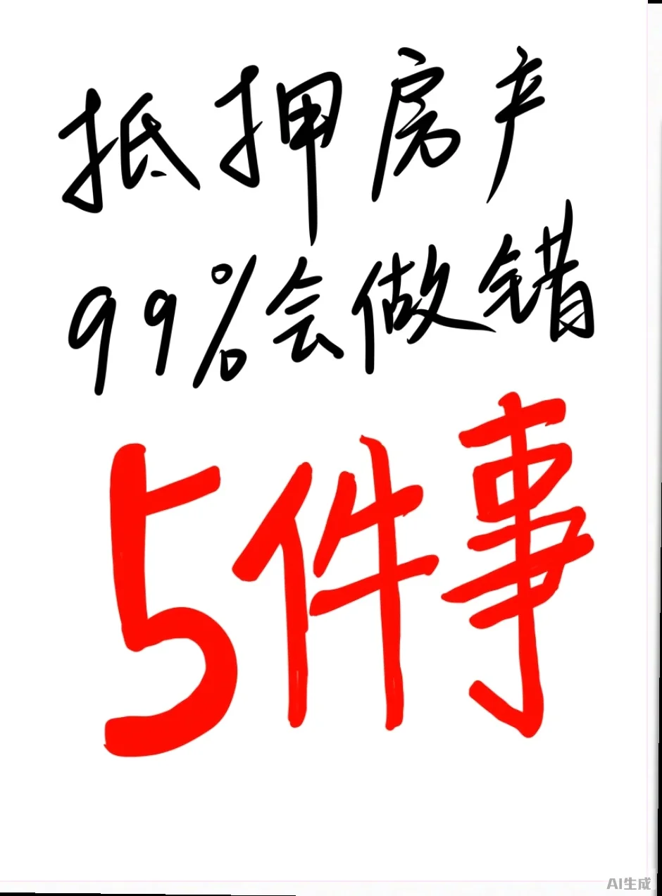 抵押房千万别踩这5个坑！血泪教训总结