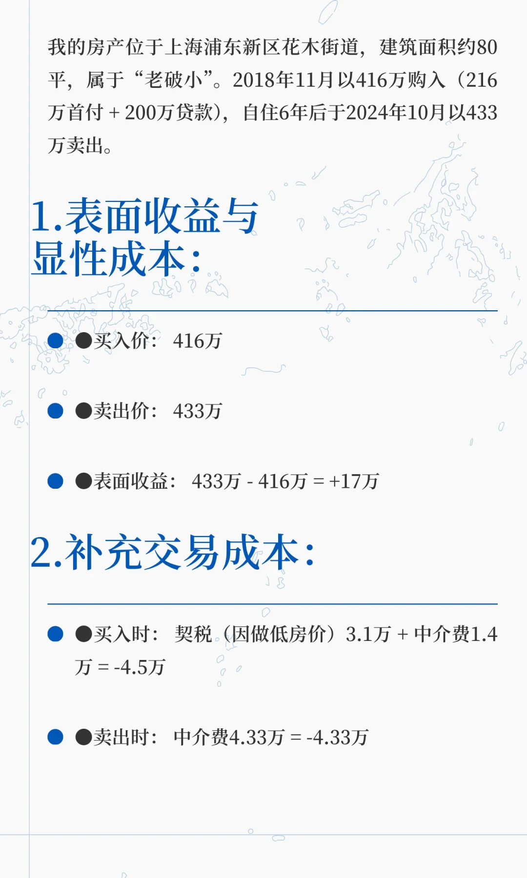 从投资的角度看，我在上海房产的真实盈亏