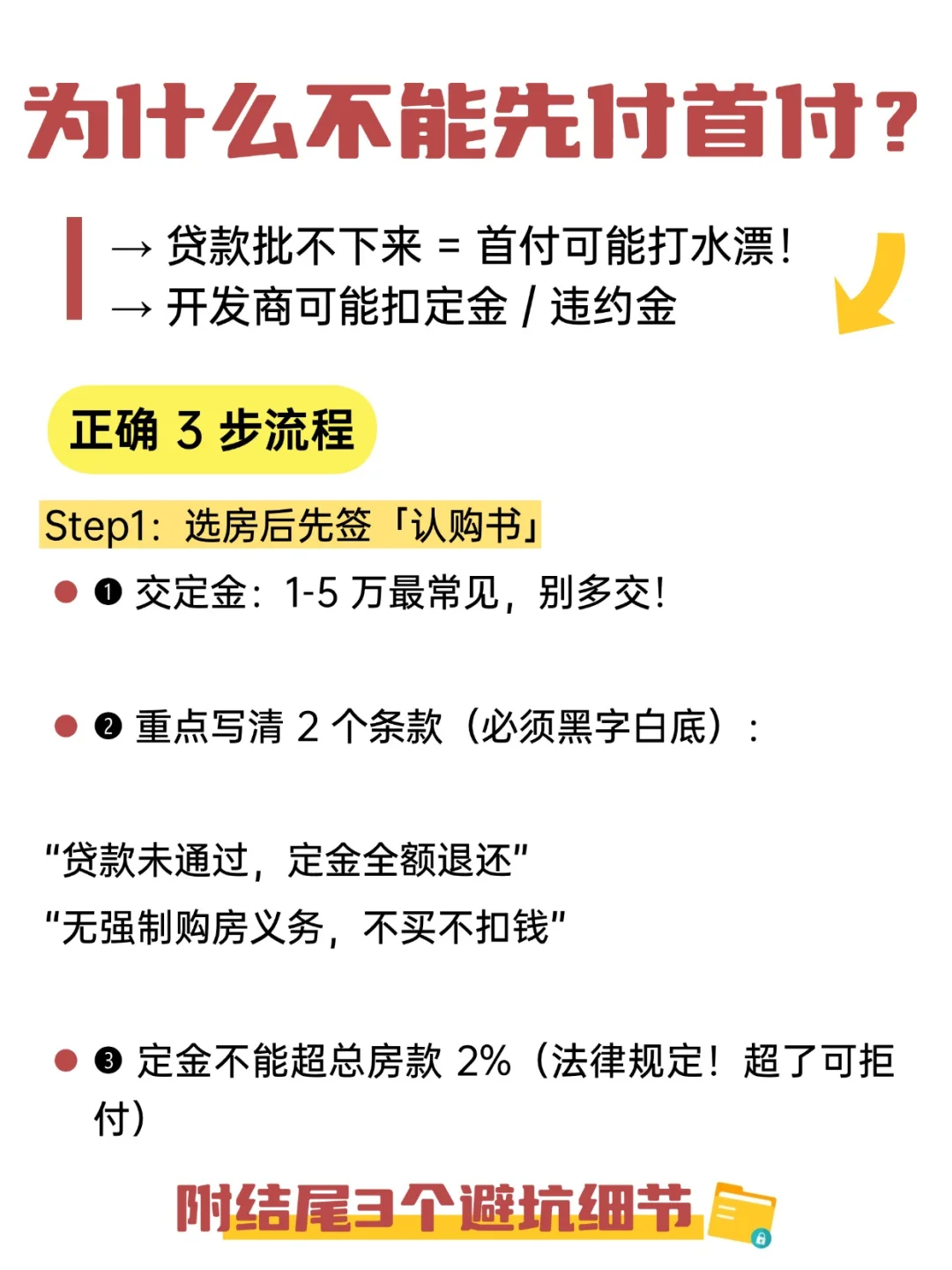 为什么不能先付首付？3步流程
