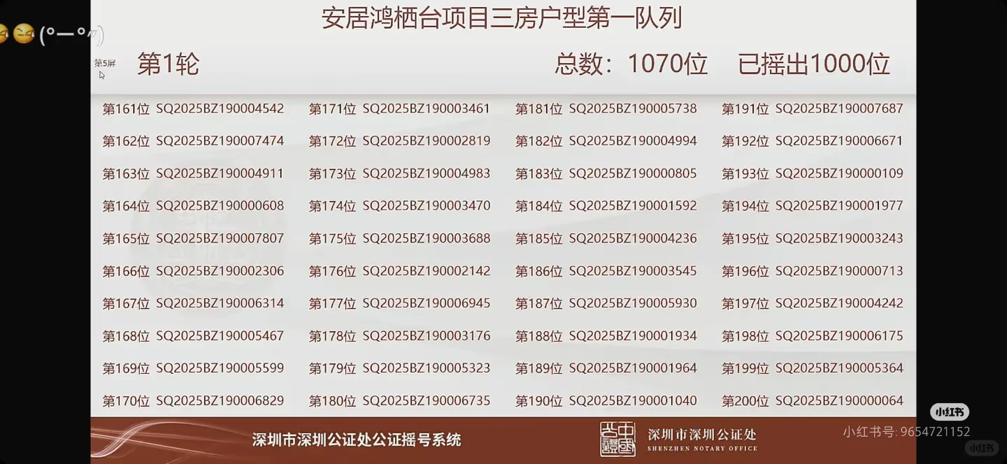 深圳第十一批保租房鸿栖台摇号结果出炉