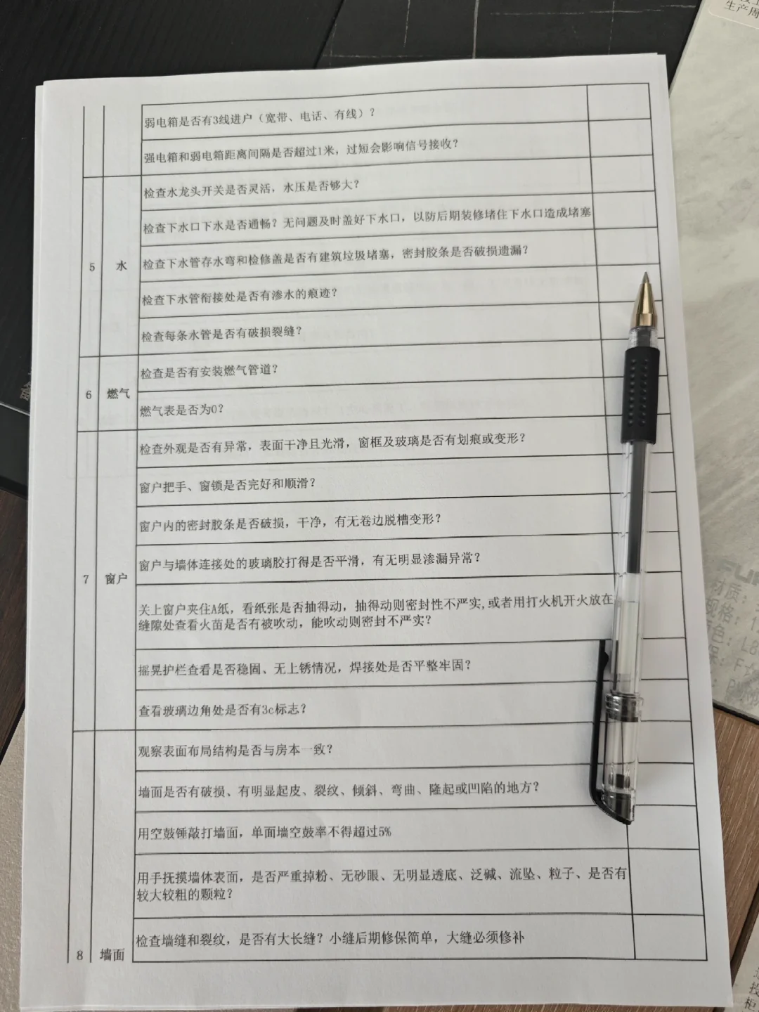 新房验收攻略及清单(打印版)联系收藏！