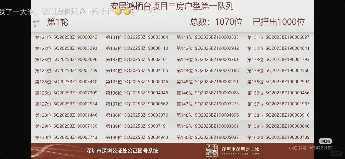 深圳第十一批保租房鸿栖台摇号结果出炉