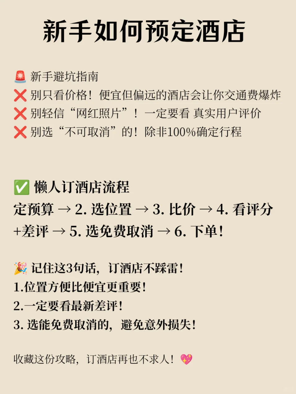 🌟 新手订酒店超详细指南