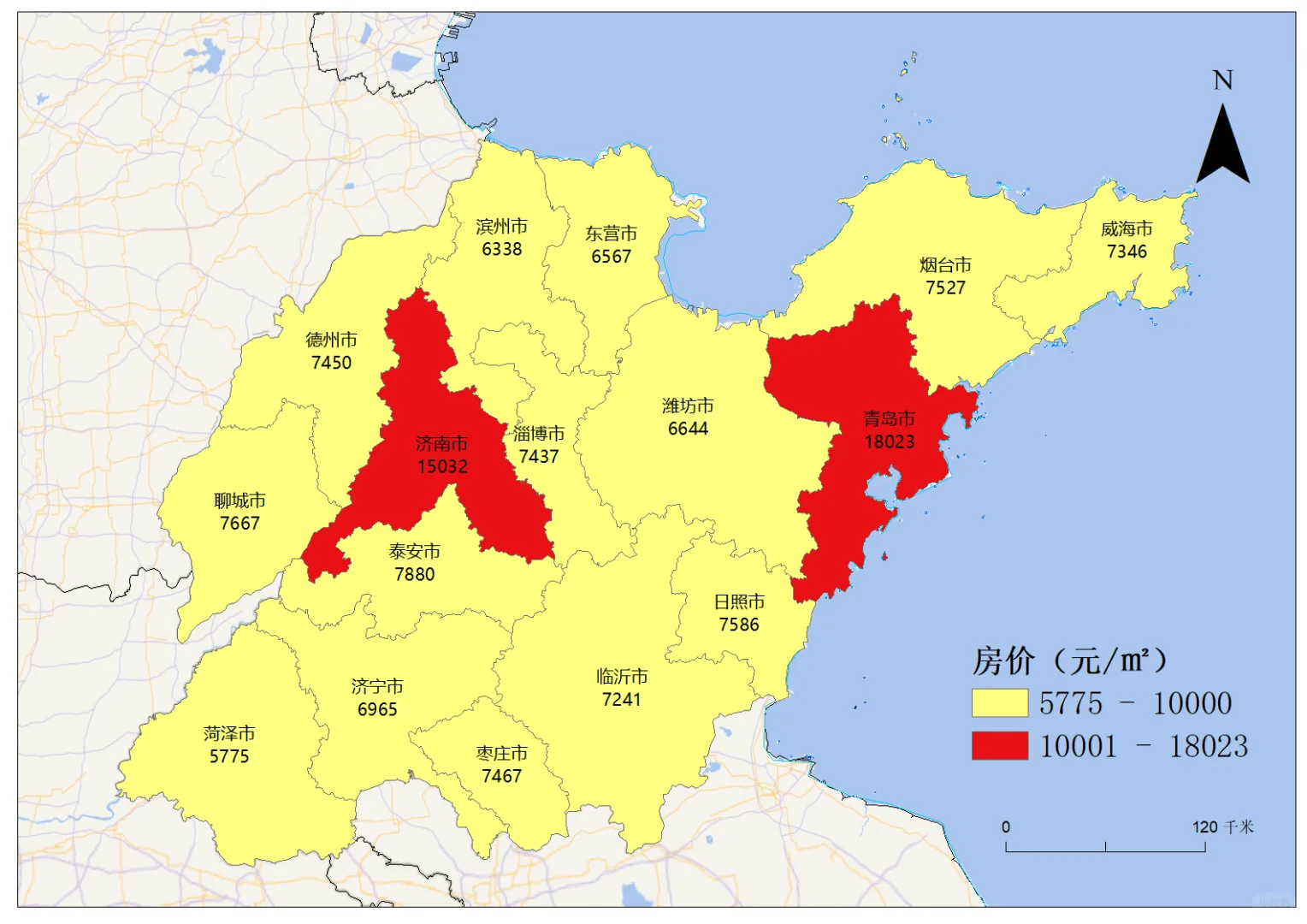 2025年8月山东各市房价