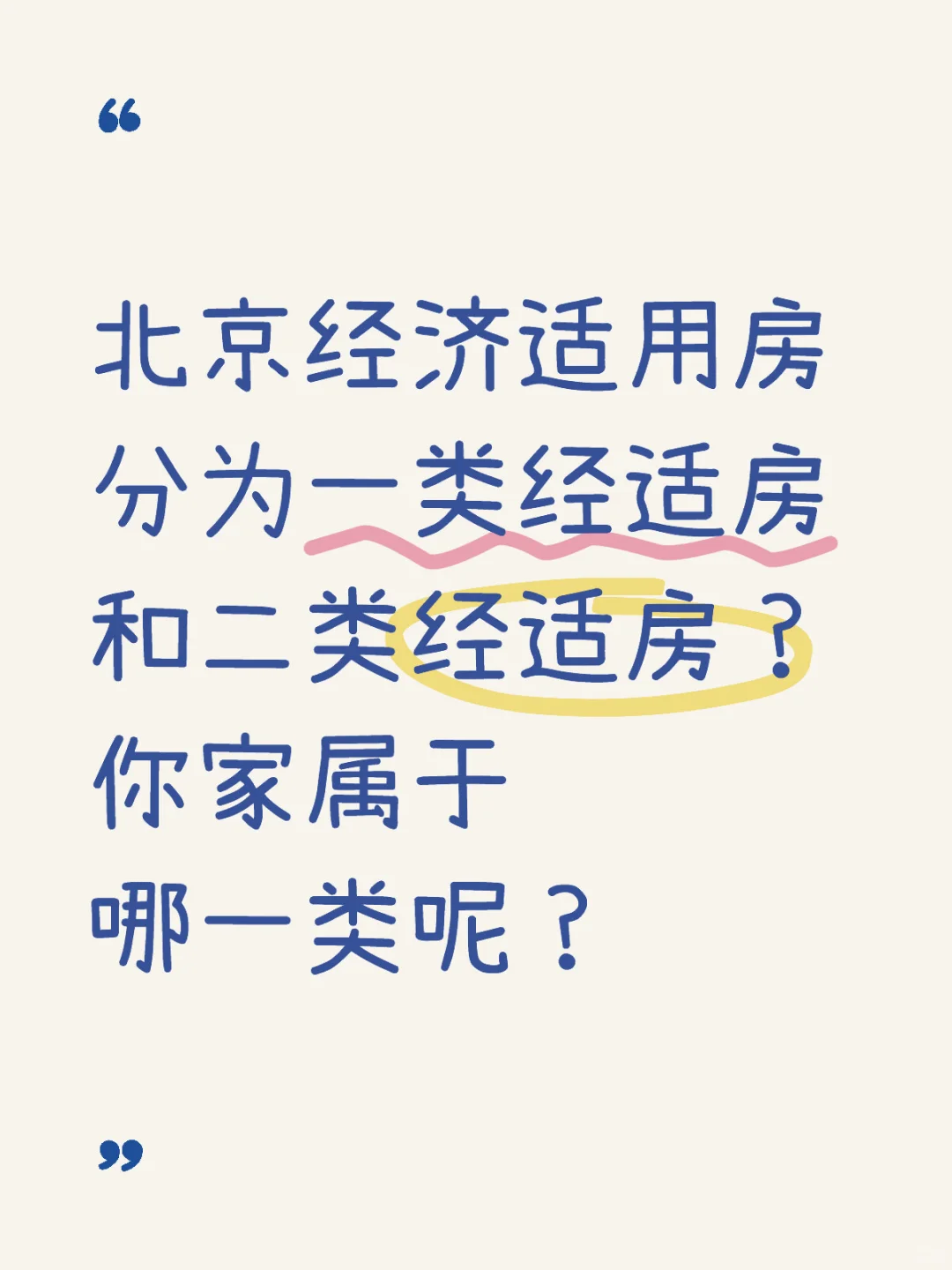 北京经济适用房分一类经适房和二类