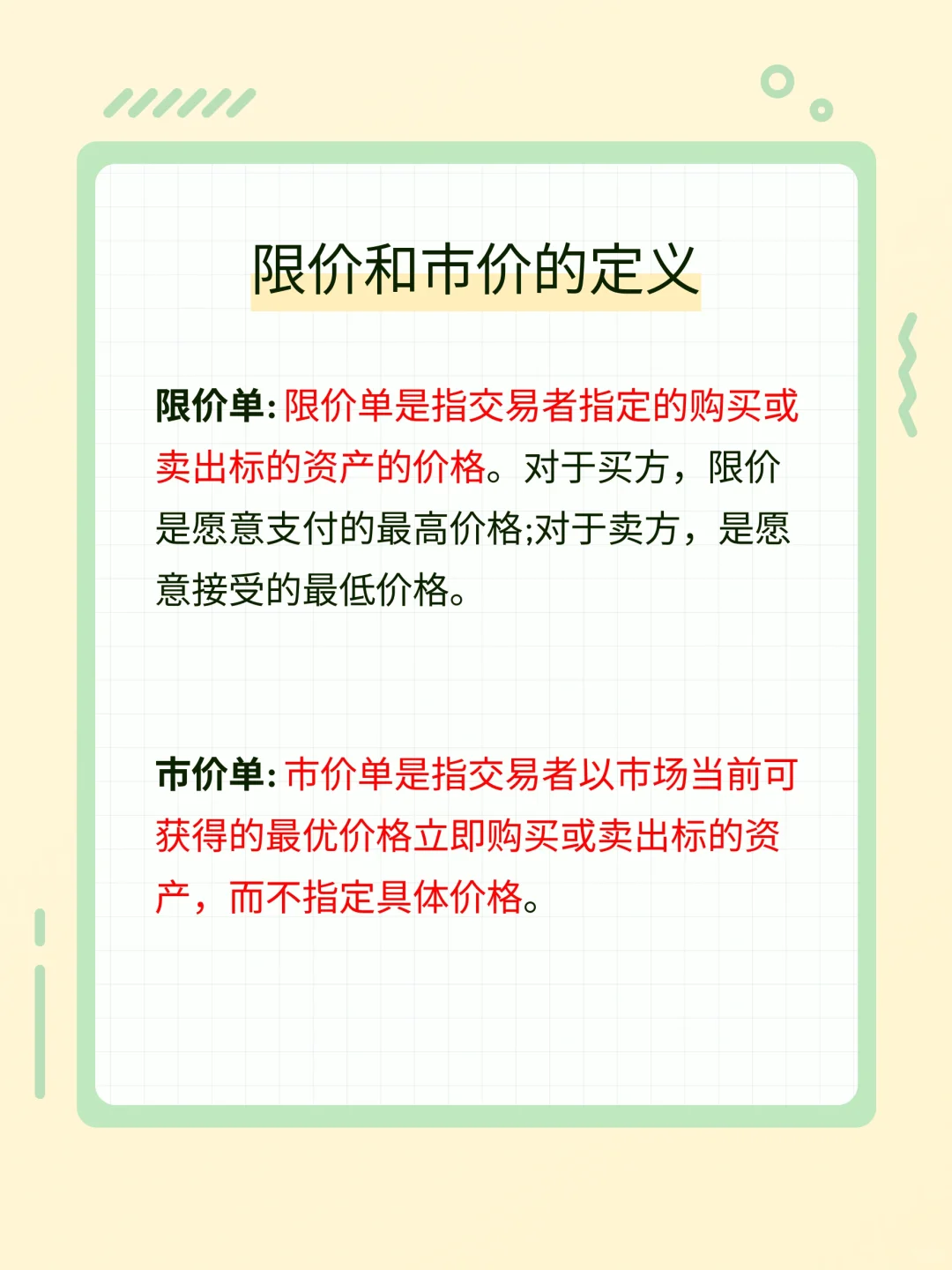 学习笔记第34期：限价和市价