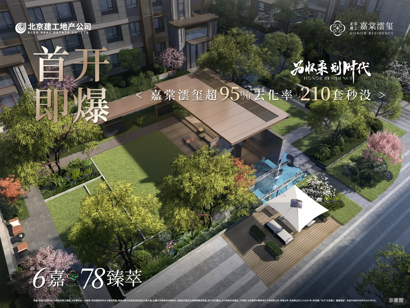 首开即爆，嘉棠澐玺约95%去化率，210套秒没