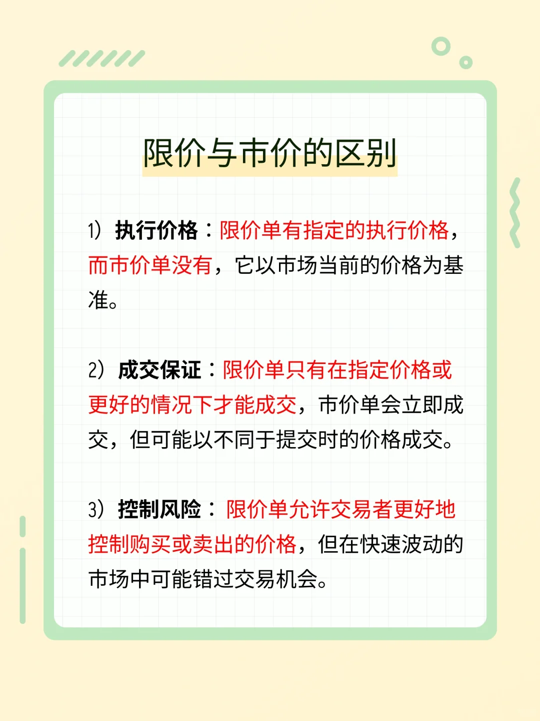 学习笔记第34期：限价和市价