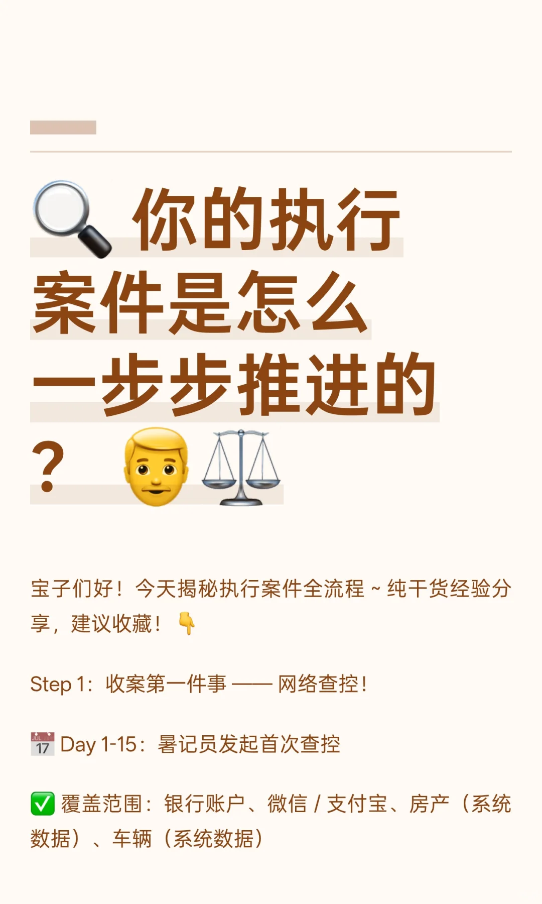 🔍 你的执行案件是怎么一步步推进的？ ?