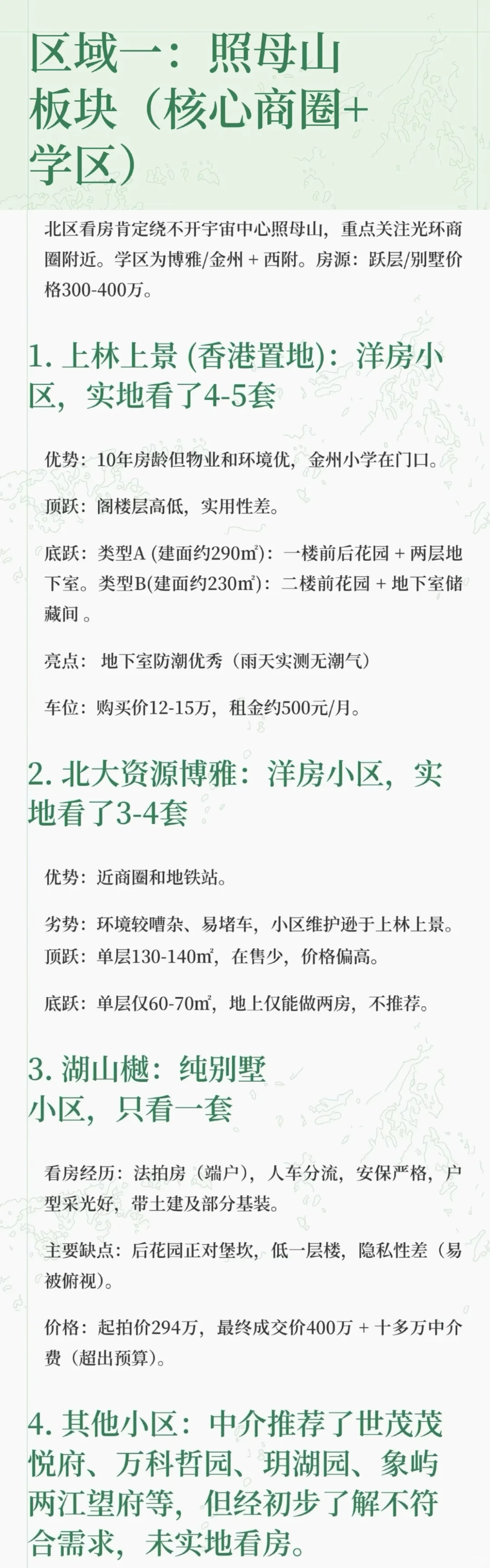 吐血整理！200-300W重庆北区看房记录
