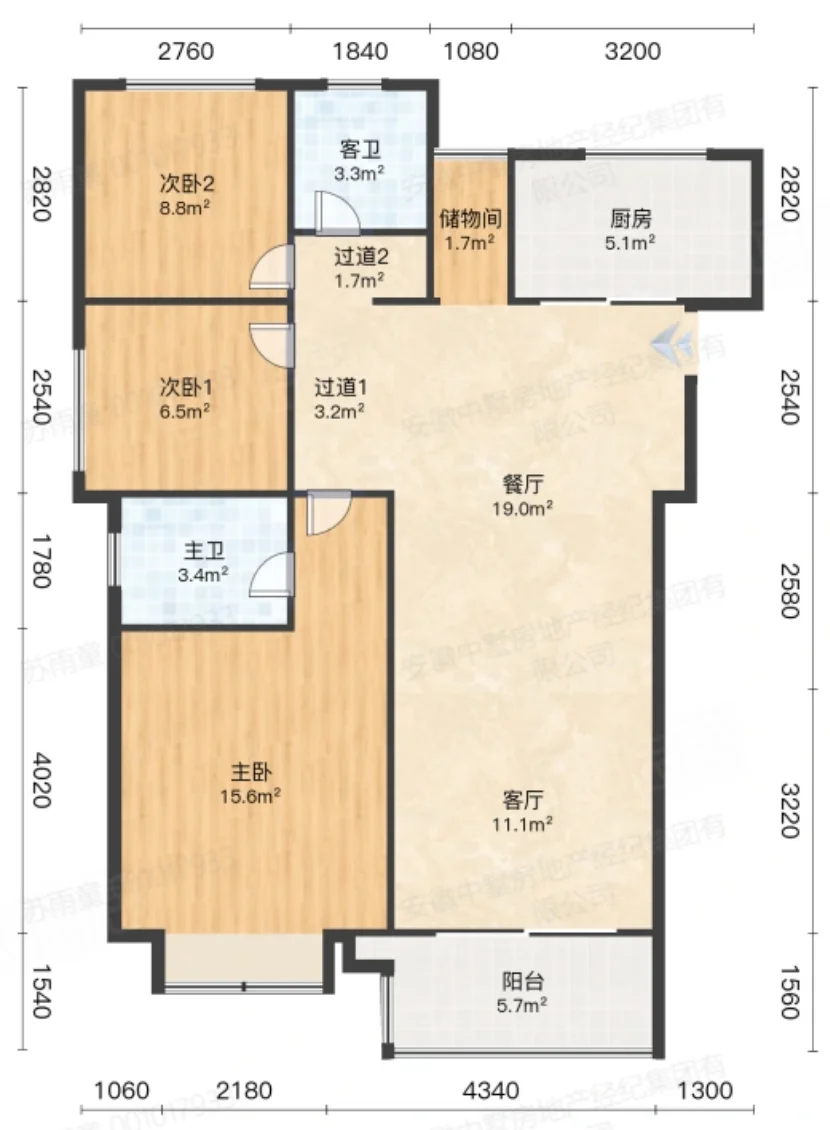 东祥府这套107㎡全能三房，总价173万起