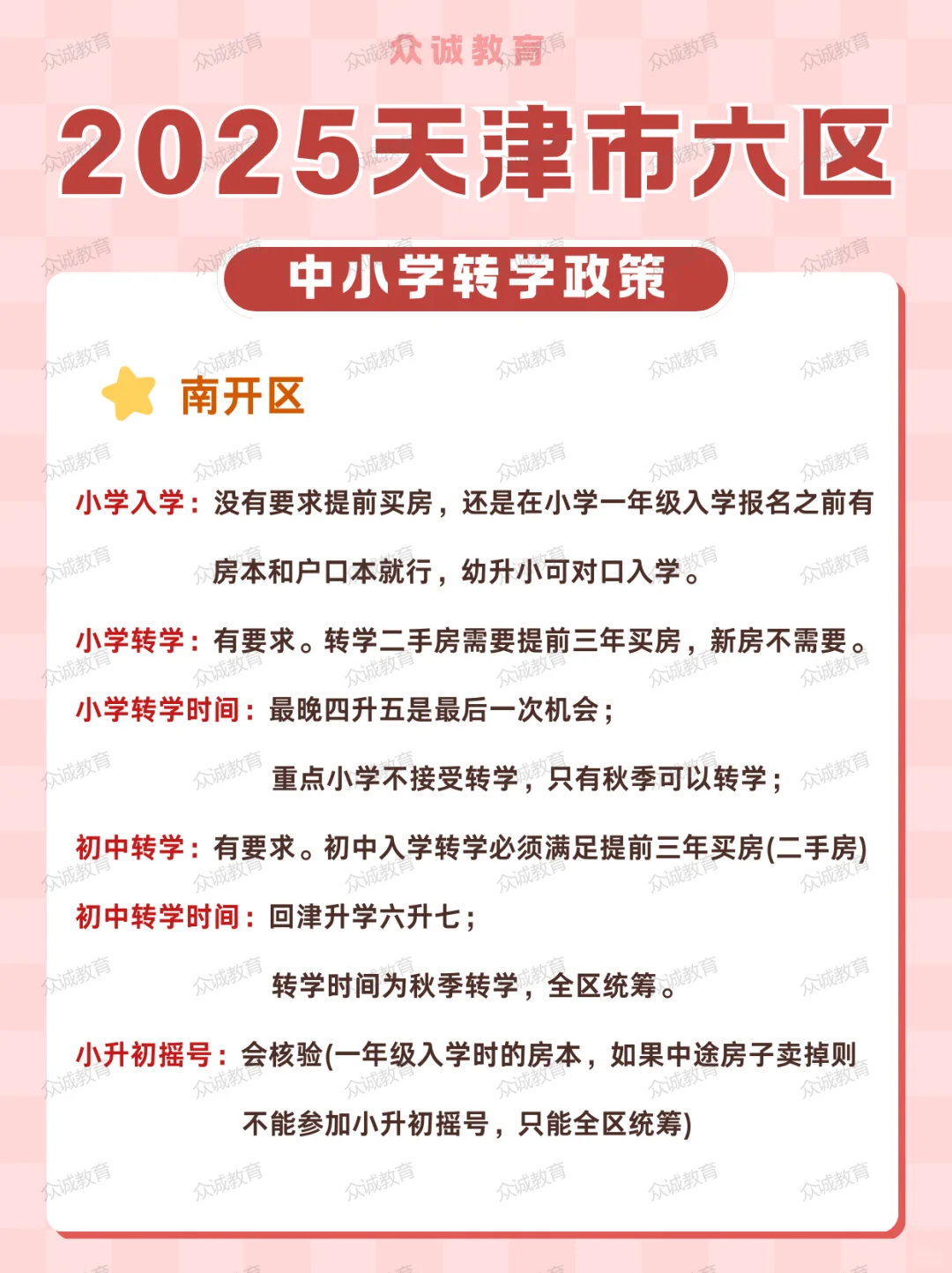 天津家长必看！天津市六区中小学转学政策！