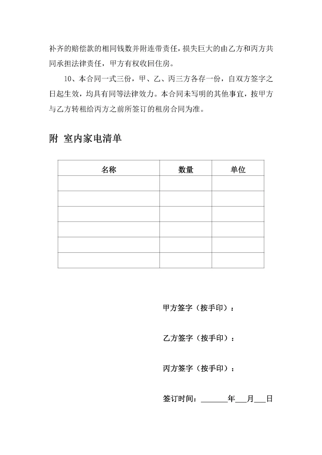 房屋转租三方合同书，三方必签条款曝光🔥
