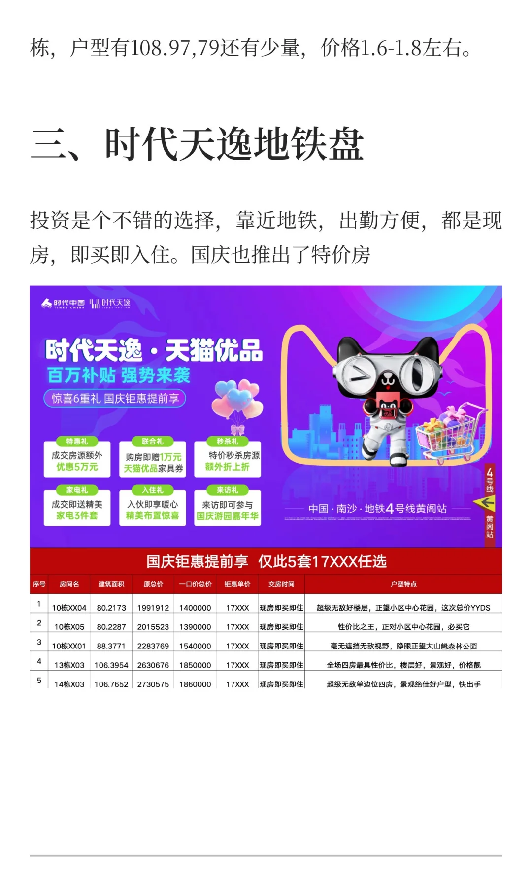 南沙国庆一手楼盘对比