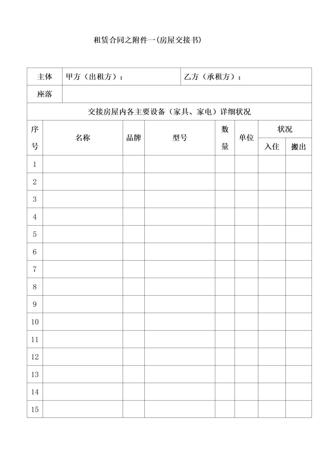 房屋租赁合同模板2025租房协议房东免责