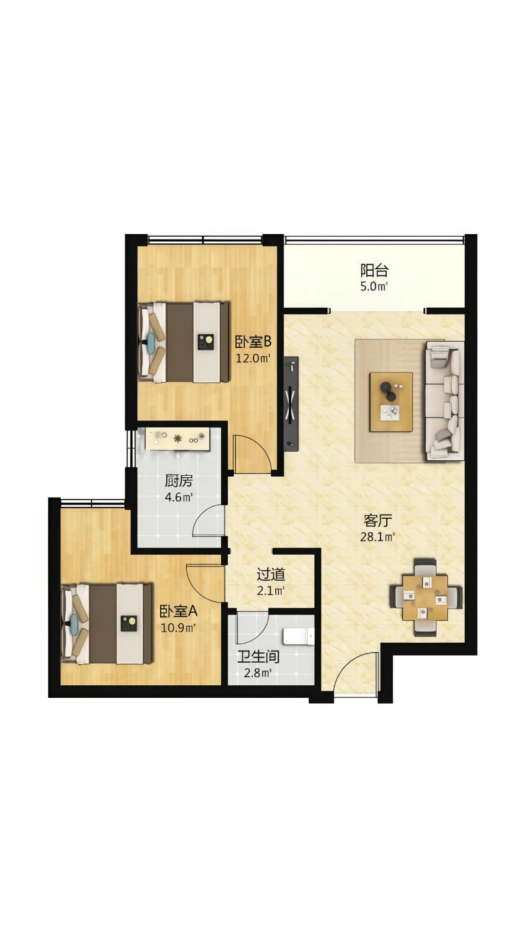 在西安60来万可以买一个什么样的两居室？