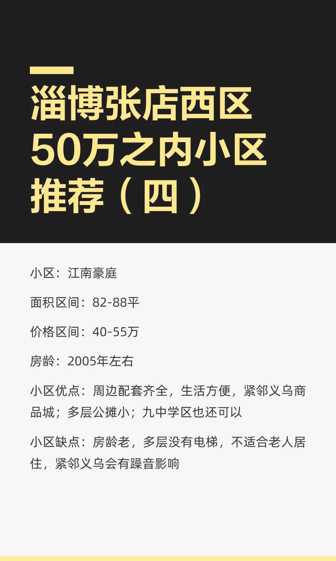 淄博张店西区50万之内小区推荐（四）