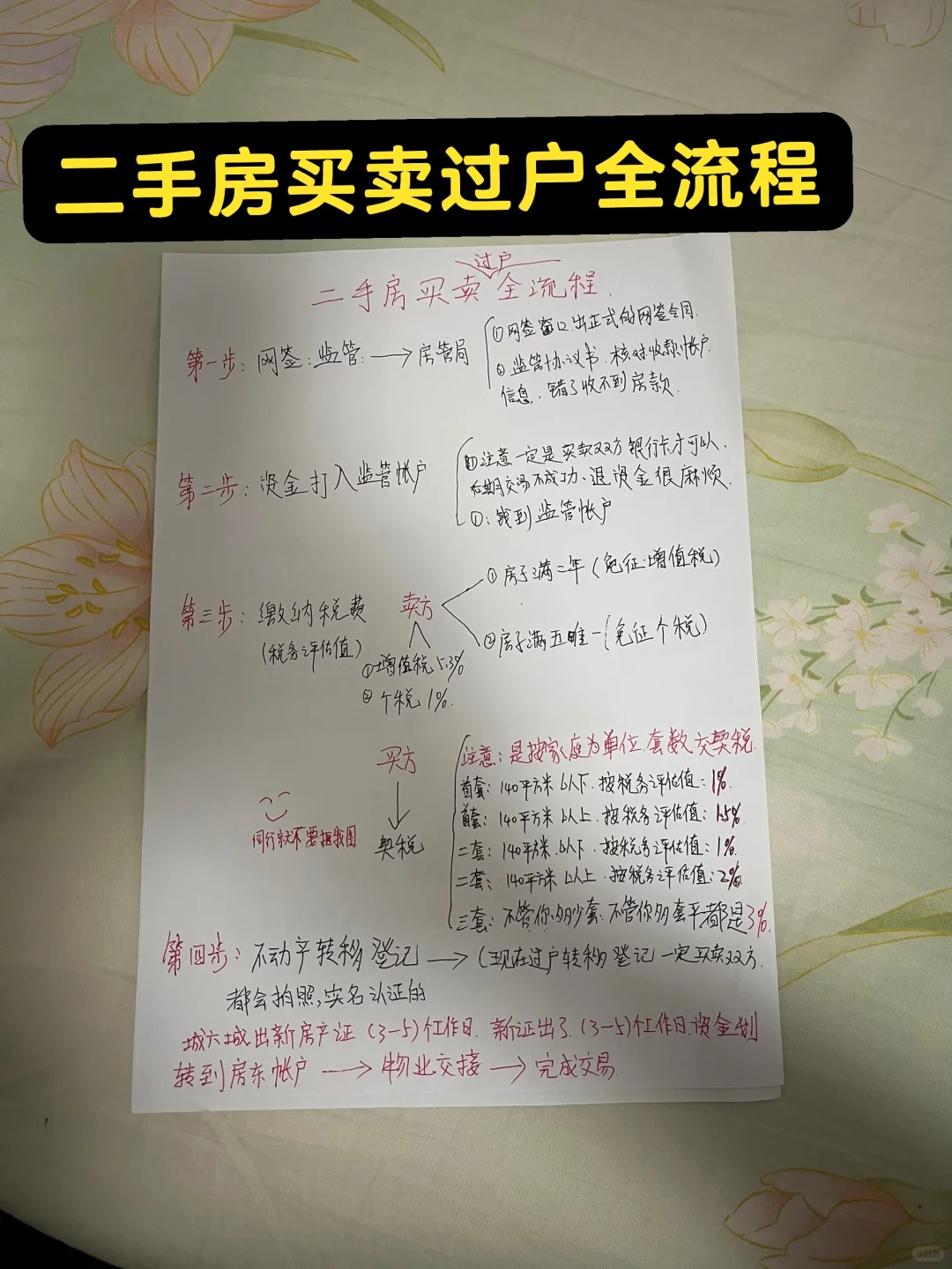 买卖二手房过户全流程