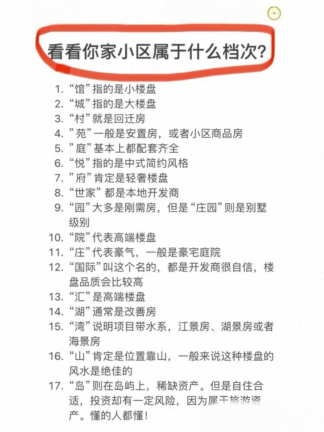 看小区名字，就知道是什么级别！