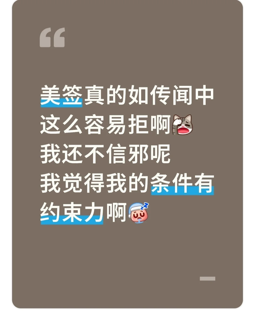 美签丝滑被拒了