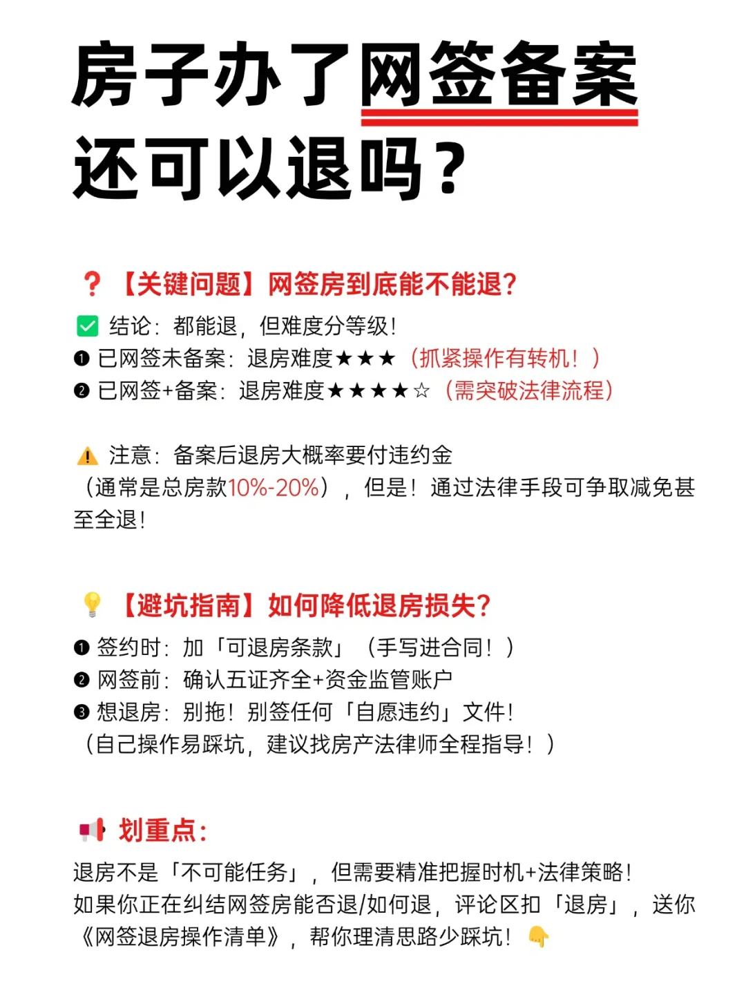 房子办了网签备案，也可以退！赶紧学起来！