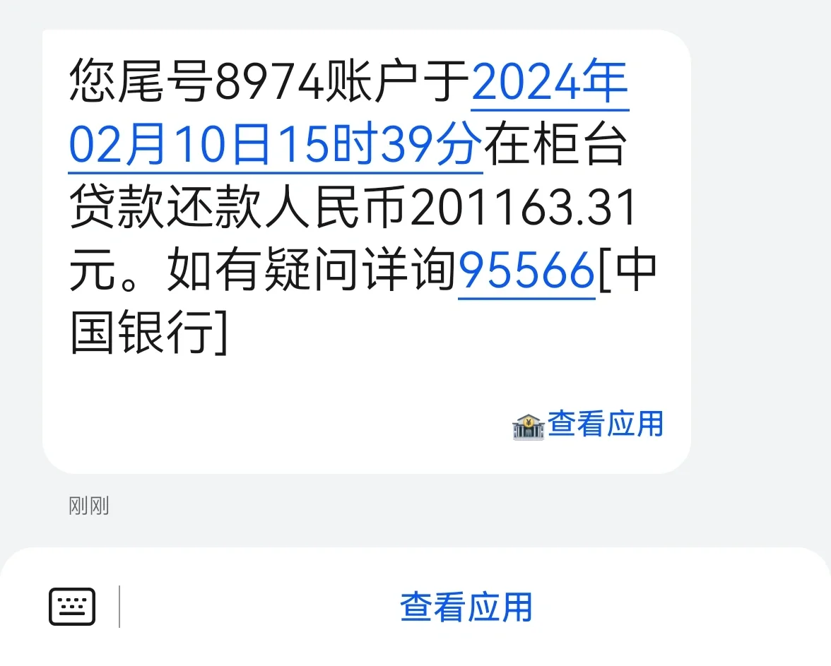 龙年第一喜--提前还贷～