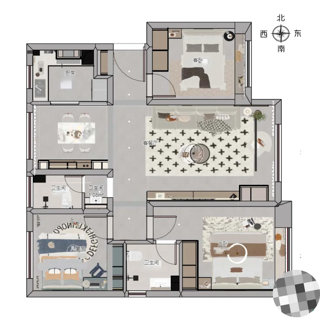高铁站万象汇旁边精装修拎包入住三居两卫
