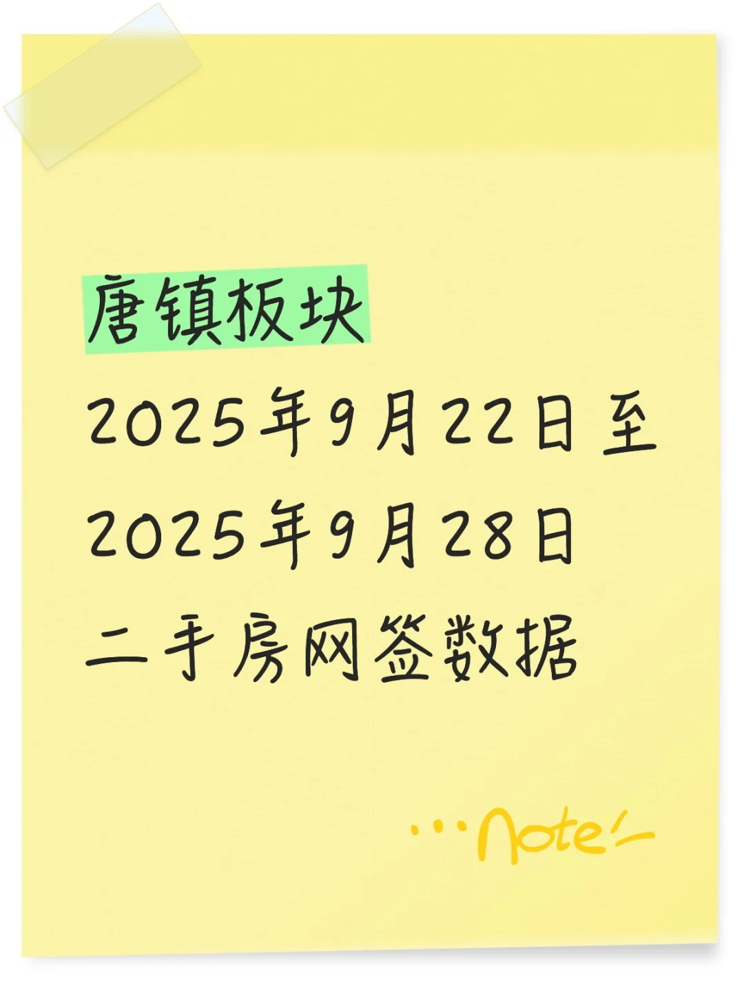 唐镇板块最新网签数据出炉拉（9.22-9.281)