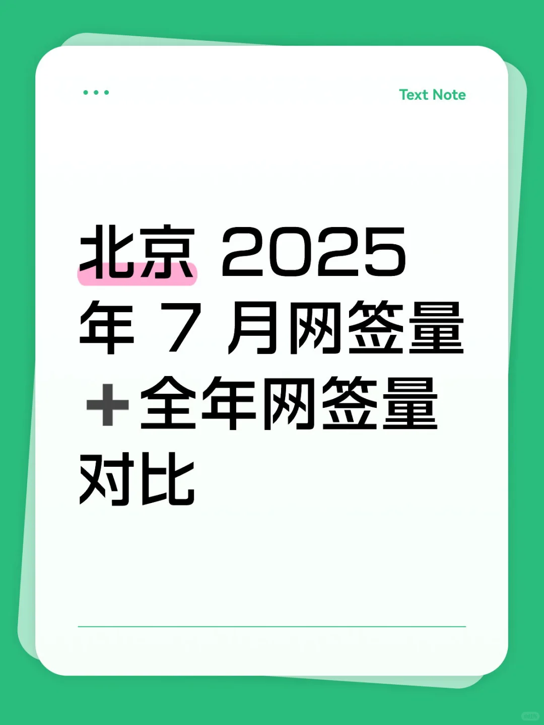 北京 2025 年 7 月网签量 ➕全年网签量对比