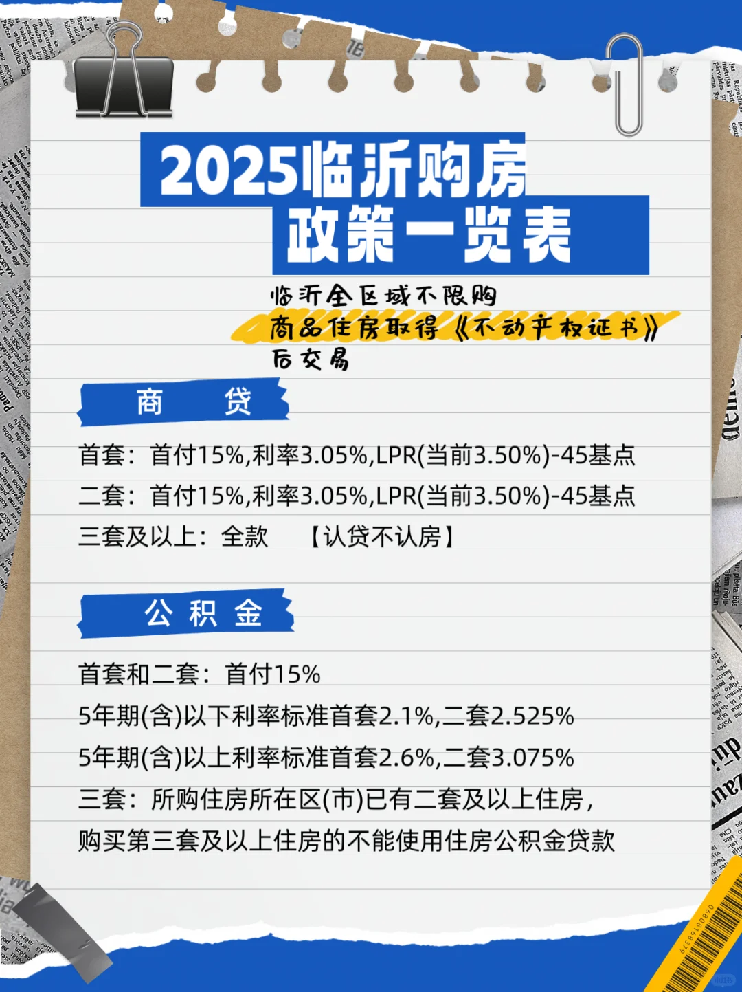 🏠2025临沂买房政策大全！小白看完秒懂🔥