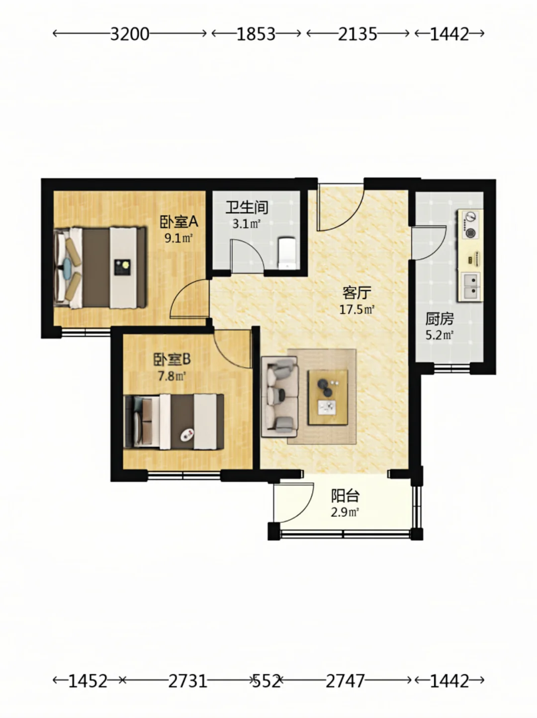 石景山6号线|2019年次新房，2居，总价338万