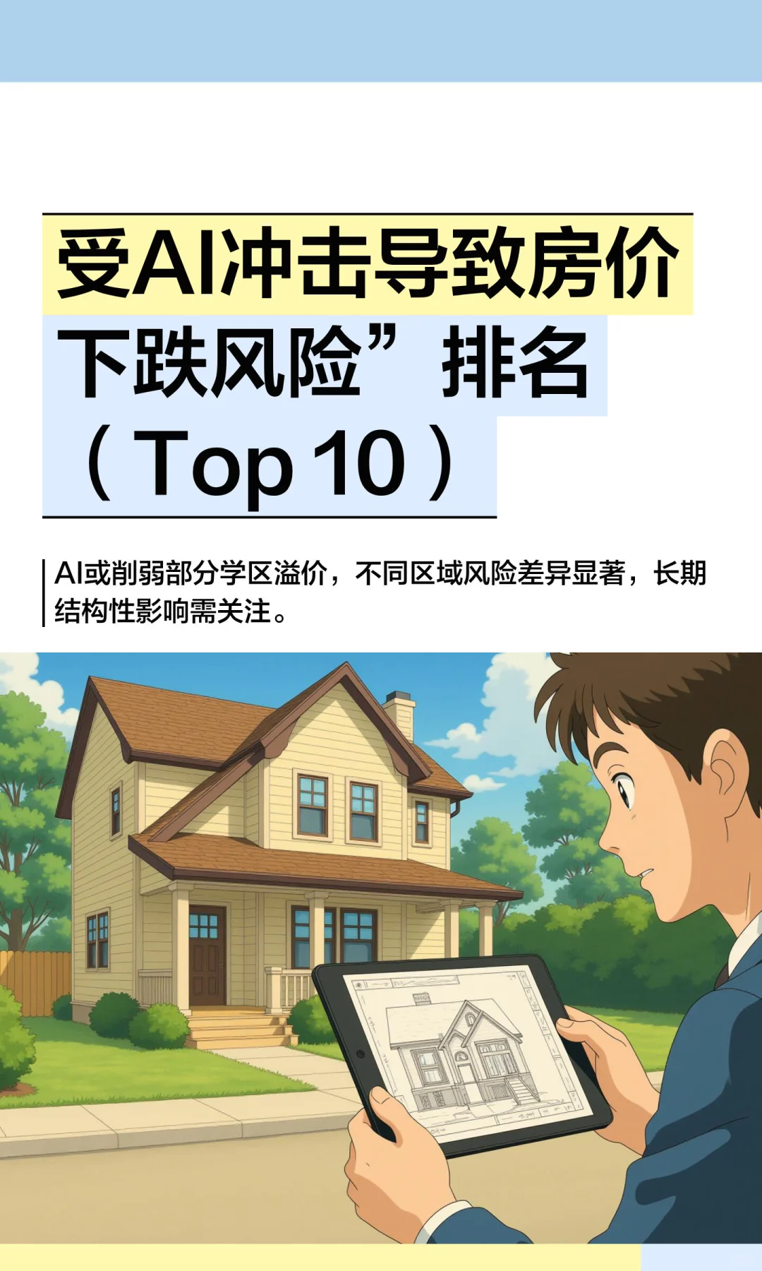 受AI冲击导致房价下跌风险”排名（Top 10）