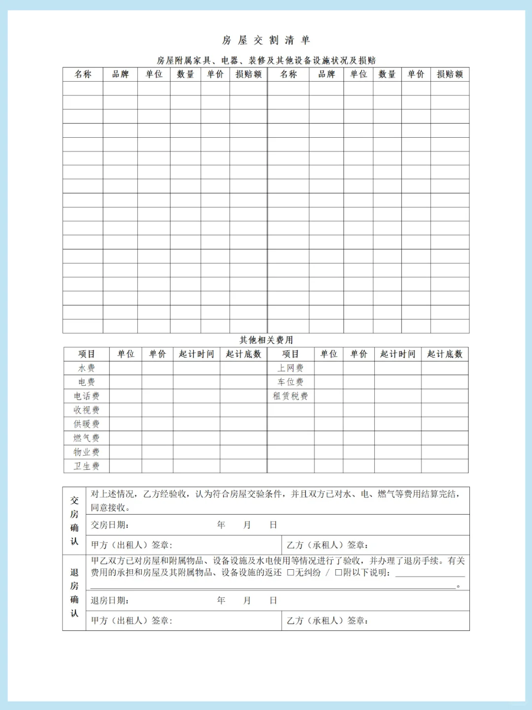 2025最新房屋租赁合同模板，附交割清单❗️❗️